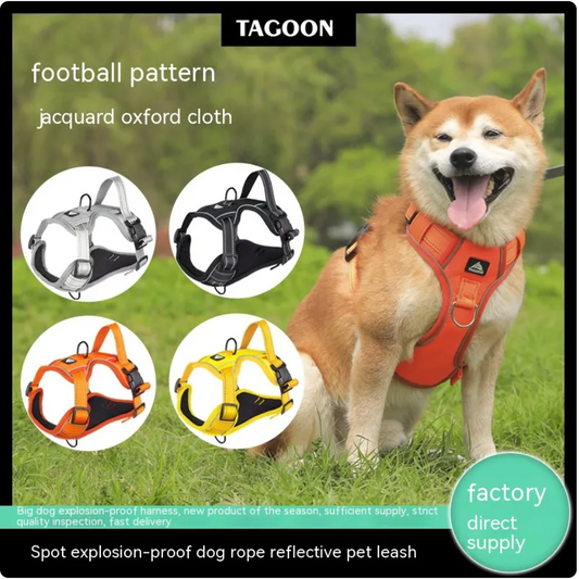 Reflective Dog Harness Durable Pet Safety Vest for Night Walks